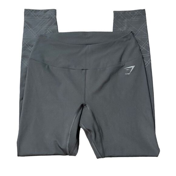 Gymshark Womens Size M  Gray Leggings Workout Athletic Zipper - Picture 1 of 5